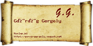 Görög Gergely névjegykártya