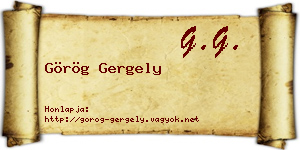 Görög Gergely névjegykártya